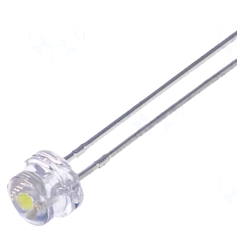 Led 4.8mm; alb rece; 1300-2200mcd; 2.6-3.6V; 20mA;  LL-484WC1C-W2-3P