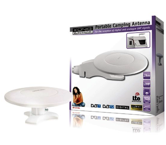 Antena rulota, camping, DVBT-T, ANALOGIC UHF, ANT-117, KONIG