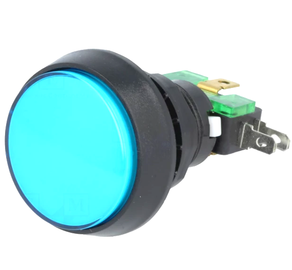 Push buton, monostabil, rotund, albastru, ON-(ON), 10A/250V, SPDT, orificiu montare Ø24.5mm, VAQ-9-10-24-B