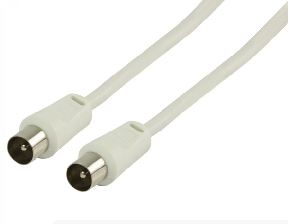 Cablu coaxial, mufa tata tv, mufa tata tv,  dublu ecranat, 10m, alb, VLSP40200W100