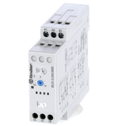 Releu timp, SPDT, 0,05s...10zile, 8 moduri, 24...240VAC, 24...48VDC, 250VAC/8A, 83.01.0.240.0000, FINDER