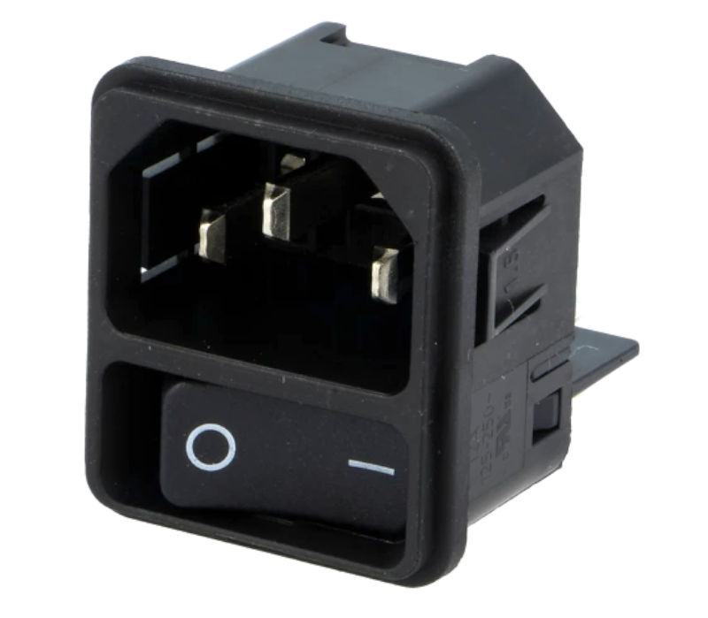 Soclu tata alimentare, IEC, panou cu intrerupator, 12A, DC11.0001.201, SCHURTER