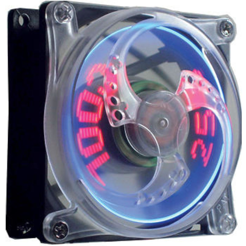 Ventilator DC, axial, 12VDC, 80x80x40mm, pentru PC, cu afisare temperatura, FAN40TEXT, KONIG