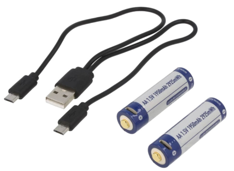 Acumulator 14500, 1.5V, litiu, AA, incarcare USB, cablu, 1950mAh, 2 buc, ICR14500-195PCM, KEEPPOWER