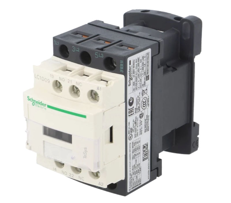 Contactor 9A, 24VAC, 3xNO, 1xNO+NC aux, DIN, pe panou, LC1D09B5, SCHNEIDER ELECTRIC