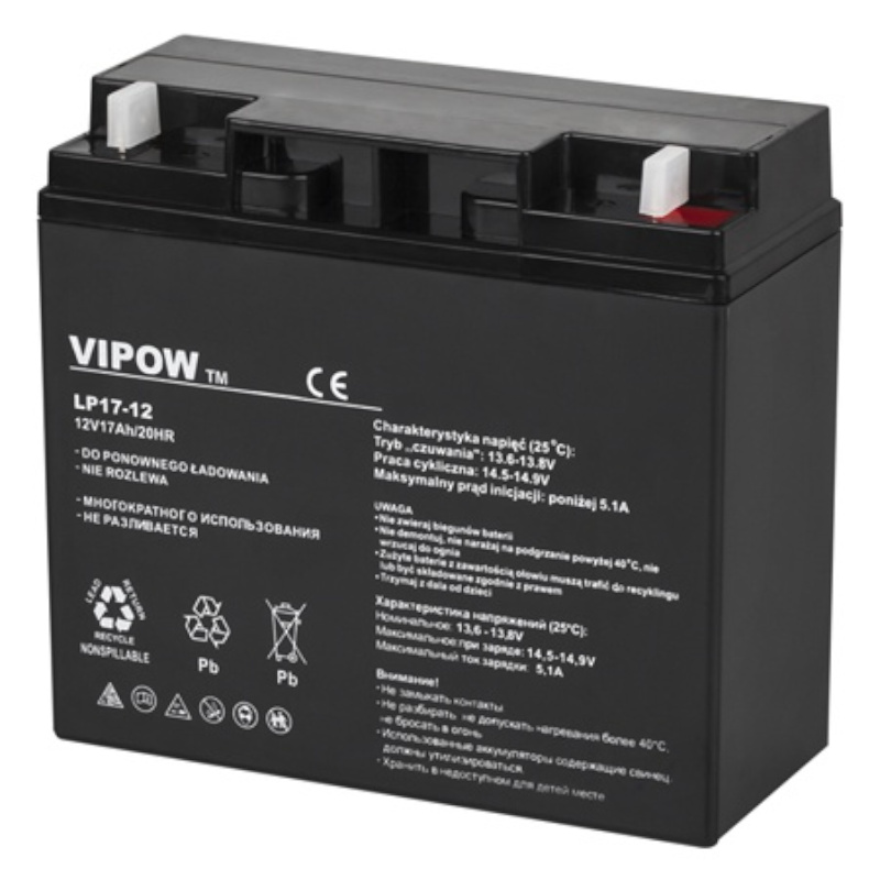 Acumulator 12V, 17Ah, Gel, Plumb, UPS, LP17-12, VIPOW