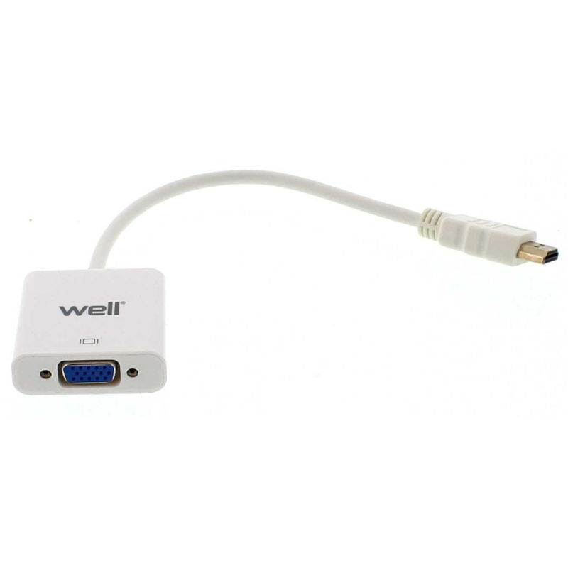 Adaptor HDMI-VGA, HDMI tata, VGA mama, ADAPT-HDMIM/VGAF-0.2WE, WELL