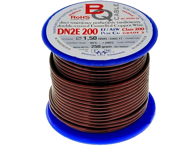 Sarma cupru bobinaj, 1.4mm; 250gr, 15m, DN2E1.4/0.25