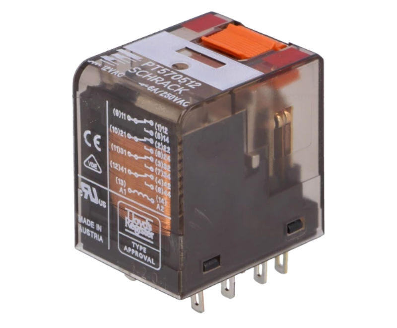 Releu 12VAC, 4PDT, 6A, PT570512, TE CONNECTIVITY