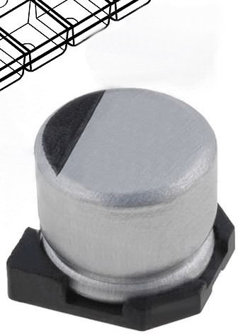 10uF/25V, SMD, Condensator electrolitic, 4x5.3mm, SAMWHA