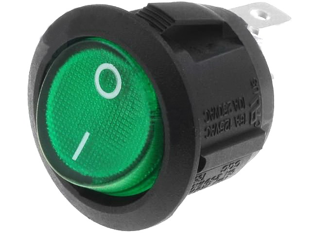 Intrerupator basculant, OFF-ON, 6A, 20A/12V, 3 pini, SPST, orificiu de montare 20.2mm, IRS101