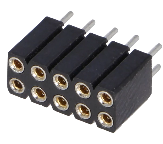 Soclu; şiruri pini; mamă; PIN: 10; contacte întoarse; drept; 2,54mm, ZL307-2X5