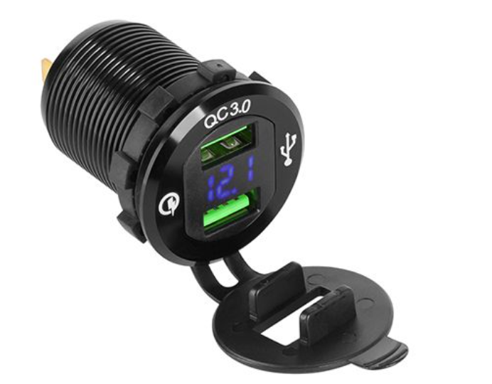 Sursa alimentare auto; 12-24V, 2x USB; voltmetru digital, CHR0004