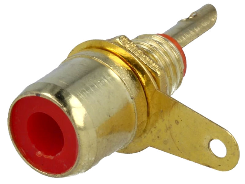 Conector RCA, soclu, mama, rosu, CC-117