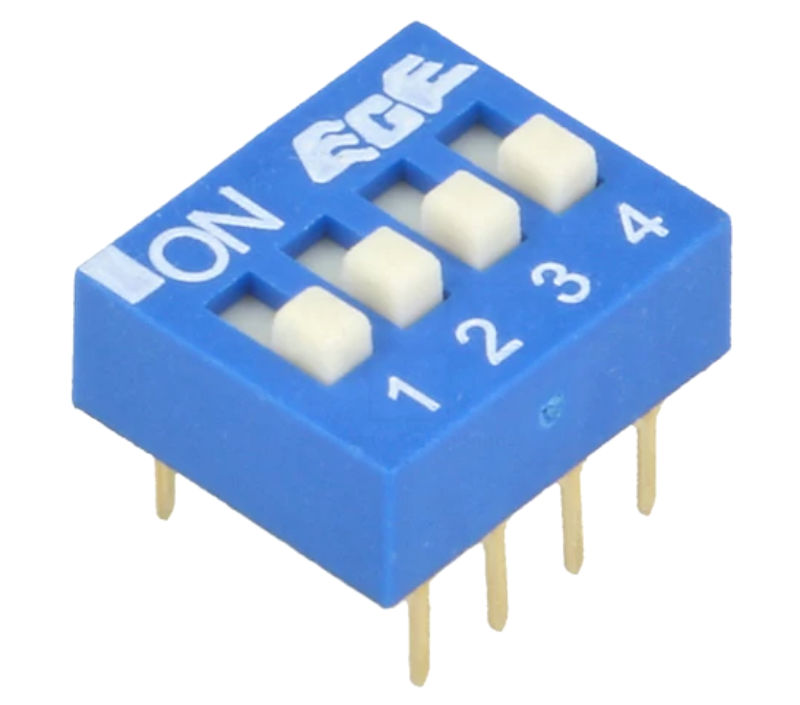 Intrerupator DIP-SWITCH, 4 ON-OFF, EDG104S, ECE