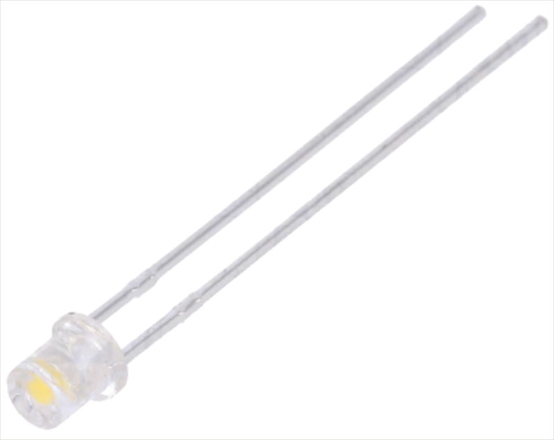 Led 3mm, alb neutru, 2.6-3.6V, 780-1300mcd, plat, RM2.54, LL-304WC1X-W5-3P, LUCKYLIGHT