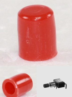 Capac, capison, rosu, pentru intrerupator seria MDT, ax3mm, PUSH BUTON, MCV1RT, SALECOM