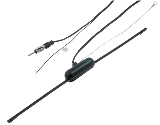 Antena  auto, 0.34m, cablu 2m, cu amplificator, montare pe geam, ANT.NS04