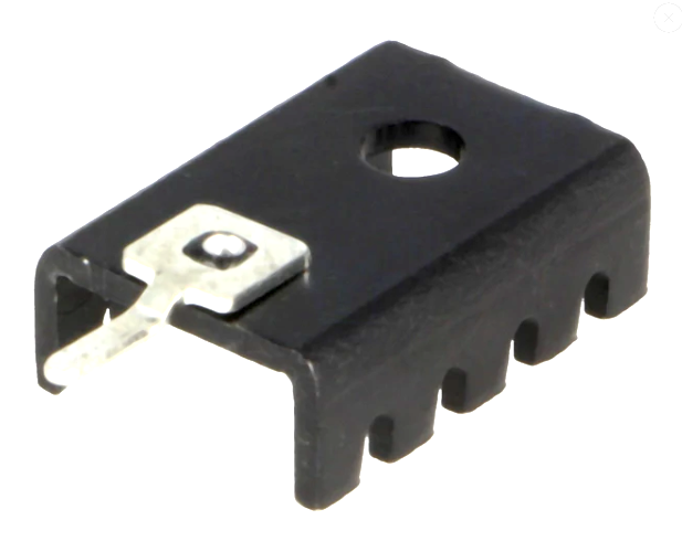 Radiator AL, 13.21x19.05x6.35mm, negru, TO220, TO202, D01PA