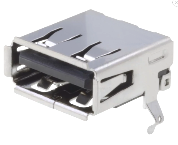 Soclu; USB A; THT; USB 2.0; aurit, USB-A-S-RA, ADAM TECH