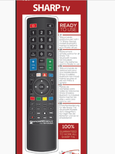 Telecomanda TV,  universala, modele SHARP,  RC-UNIV-1706-JOLLY