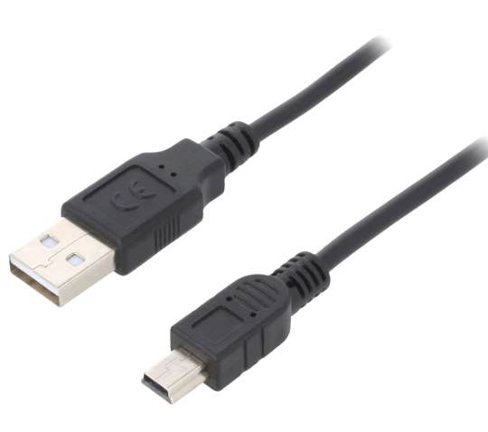 Cablu USB, 2.0; ecranat; USB A mufa, USB B mini; 1m; negru; AK-300130-010-S, ASSMANN