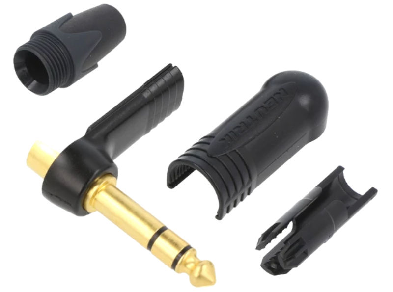Conector Jack 6.3mm, stereo, 2 inele, 3 pini, in unghi, ST-NP3RX, NEUTRIK