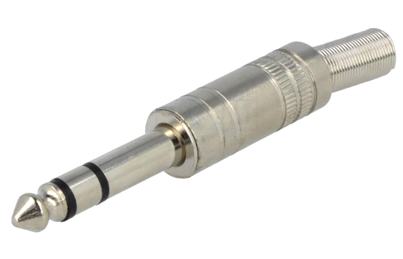 Conector jack 6.3mm, stereo, metalic, JC-017