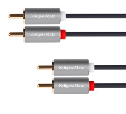 Cablu 2 X RCA, 2 X RCA, tata, rosu, negru, 3m, aurite, KM1211