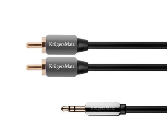 Cablu audio, 2 x RCA, tata, jack 3.5mm, stereo, tata, 1.8m, TH0310, KRUGER&MATZ