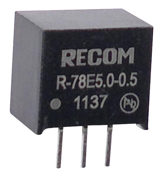 Sursa 5VDC, DC/DC, IN 7-28VDC, 2.5W, 500mA, SIP, R-78E5-0.5, RECOM