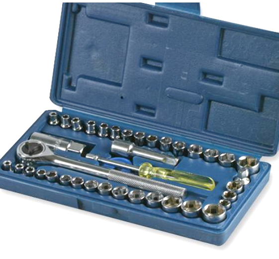 Trusa chei, tubulare, 40 piese, Socket Set, 4mm - 13 mm, D00200, DURATOOL