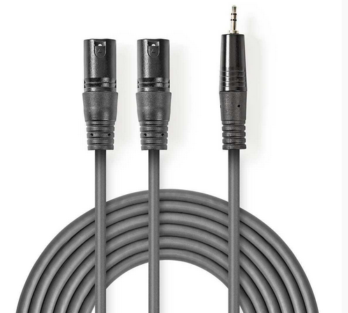 Cablu audio, 2 x XLR, pini tata, jack 3.5mm, 3m, COTH15310GY30