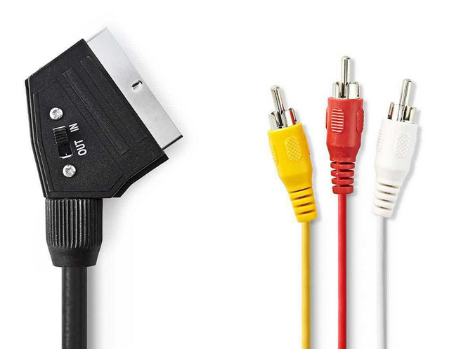 Cablu Scart tata, la 3 X RCA,tata, 21 pini, 2m, CVGP31130BK20