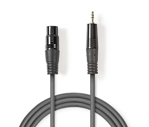 Cablu audio, XLR, 3 pini, mama, jack 3.5mm, stereo, 1m, COTH15320GY10