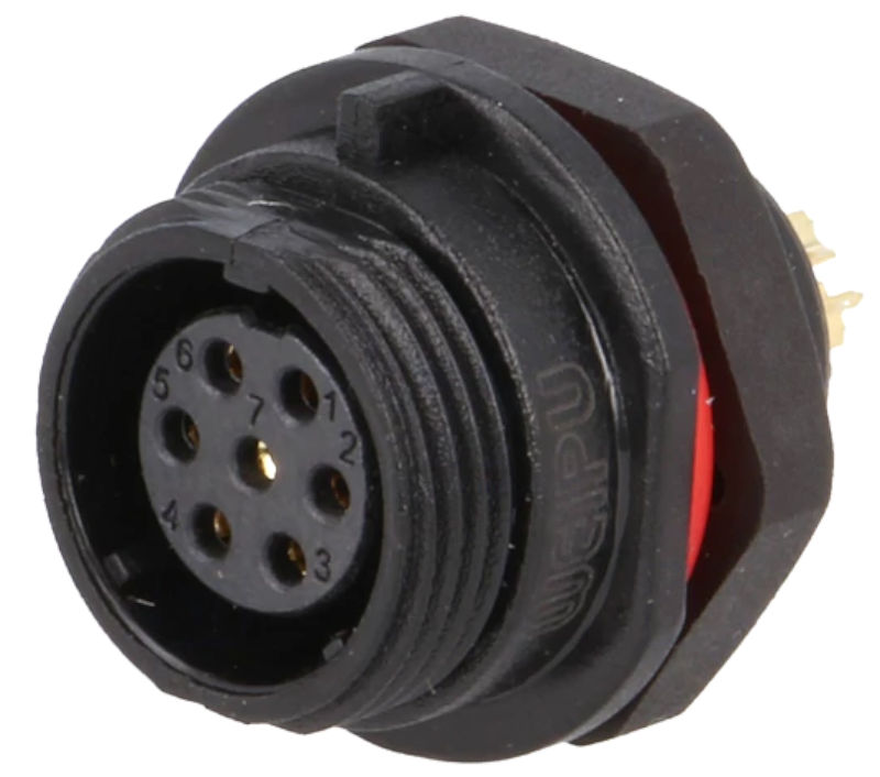 Conector circular, 7 pini, mama, 125V, 5A. IP68, SP1312/S7, WEIPU