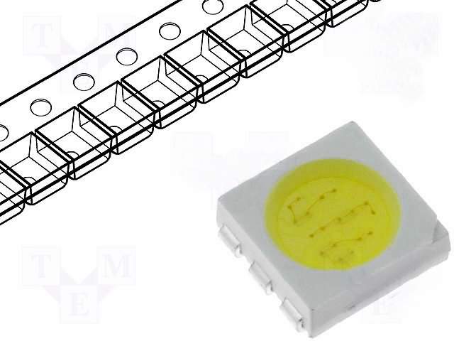 LED 3W, white; 80°; P: 3W; 130lm; 5x5mm; 5050, WW-C50WW03L0-B8