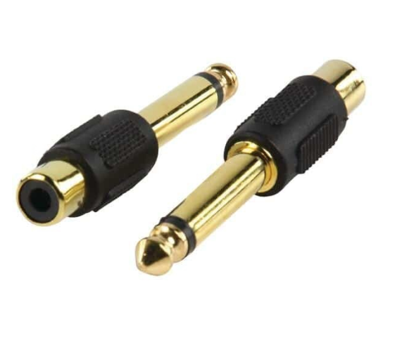 Adaptor jack 6.35mm, tata, RCA, mama, mono, gold, AC-021G