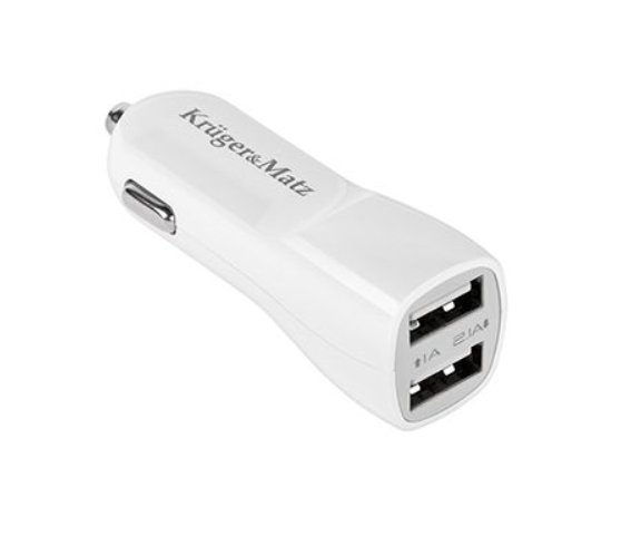 Sursa de alimentare auto; soclu bricheta auto, 7-15V, 2x USB,  5V, 1A, 2.1A, KM0018
