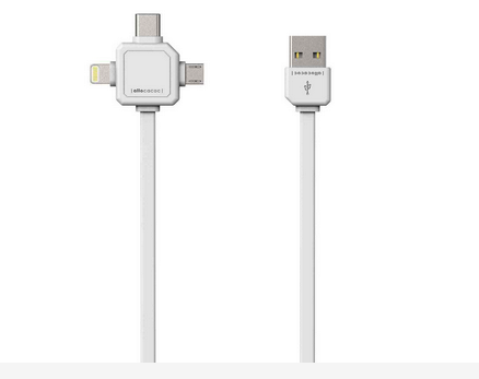 Cablu USB 2.0 A tata, USB-C, micro USB, Lightning, 2.4A, 1.5m, CABLE-USB/MC3-1.5