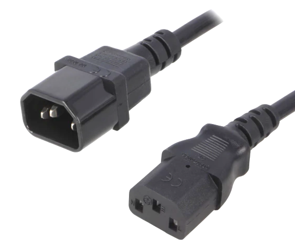 Cablu alimentare calculator, ups, 10A, IEC C13 mamă, IEC C14 tată; 3m; negru, 53898, QUELTEC