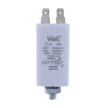 45uF/400VAC, Condensator pornire motor, papuc 6.3mm, surub, MOTCAP-45UF-WR