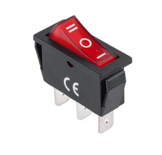 Intrerupator basculant, ON-OFF-ON, 15A, 3 PINI, orificiu montare 30.2x11mm, PK0048