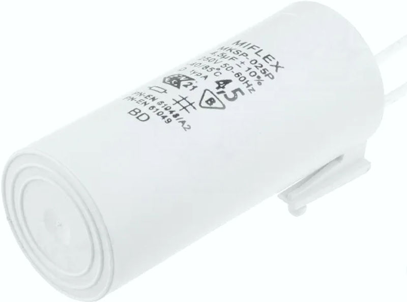4.5uF/250VAC, condensator, polipropilena, pentru lampi cu descarcare in gaze, I52KU545K-I01, MIFLEX