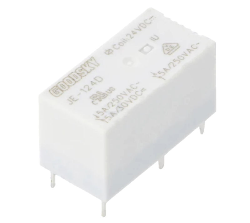 Releu 24VDC, SPDT, 10A, RM7.62, JE-124D, GOODSKY