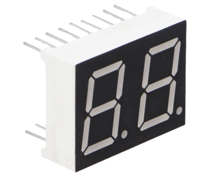 Afisor dublu cu led, 14mm, RM2.54, verde, AC, LDD056BAG-101, WENRUN