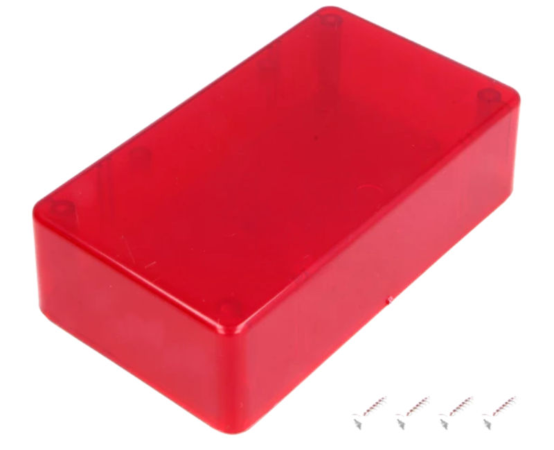 Cutie ABS, rosie semitransparenta, 71x124x38mm, Z-77RD, KRADEX