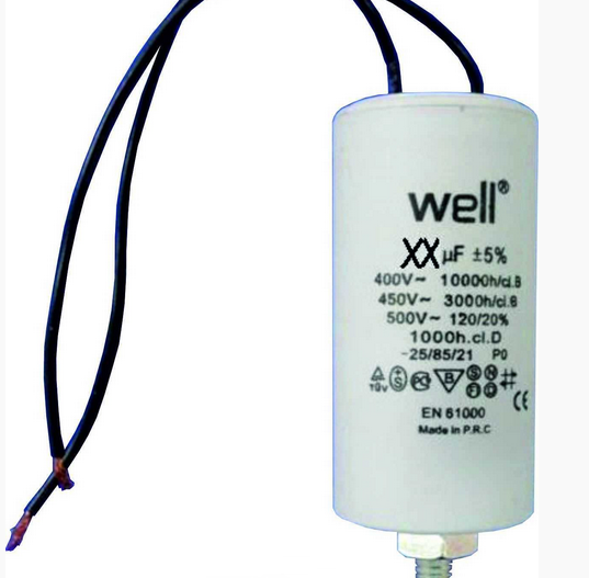 Condensator motoare, 14uF, 400V, FIRE, surub fixare, MOT-CAP-14UF-WR