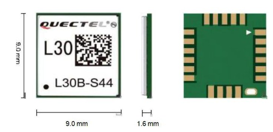 L30B-S44, Modul GPS, 9,0x9,0x1,6mm, SMD, cu antena, uart, i2c, QUECTEL