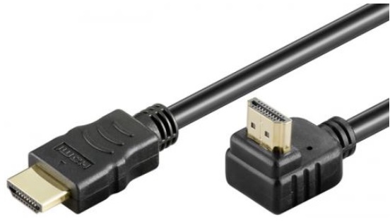 Cablu HDMI2.0, cu ethernet, 19p, tata, HDMI 19p tata, 90° aurit OFC, 1m, CABLE-HDMI/HDMIA/2.0-1.0